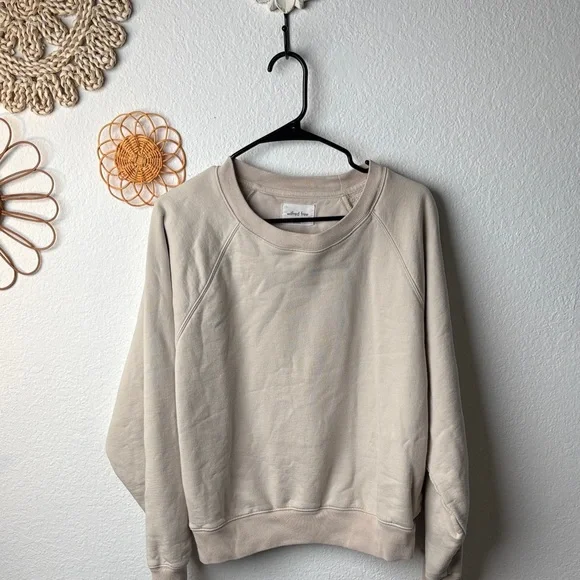 Wilfred Free Beige Crewneck Fleece Sweatshirt - Picture 2 of 4